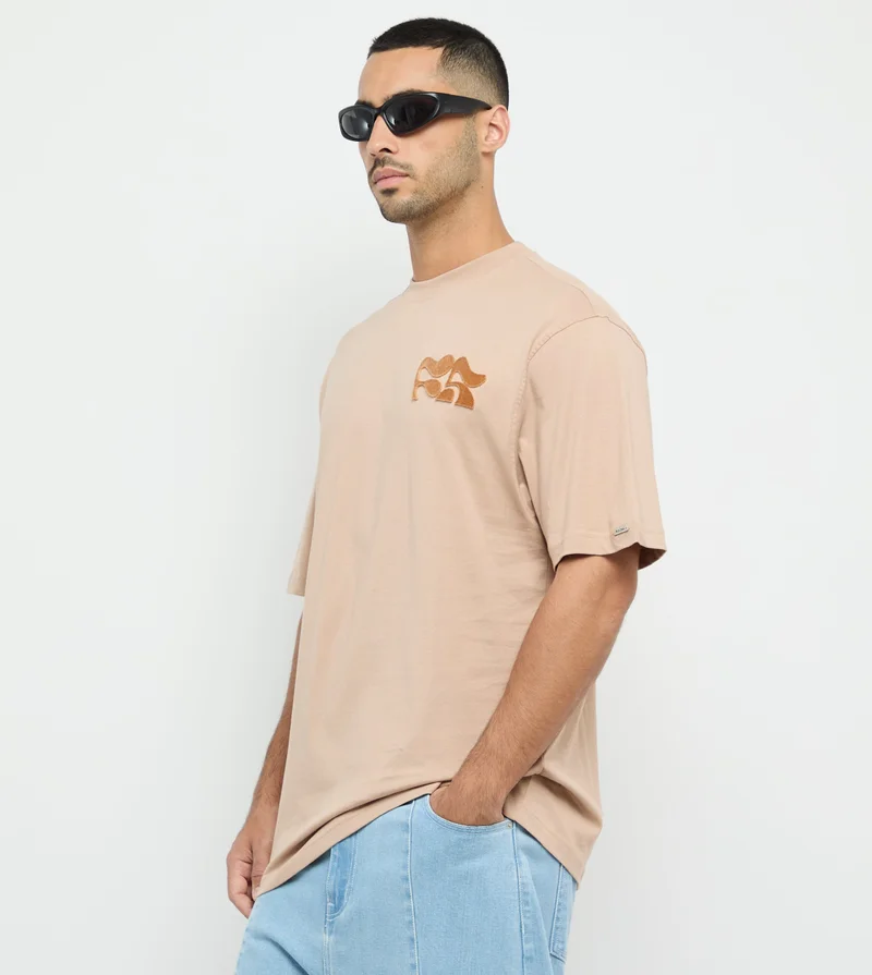 F5 Men's F5 Logo Oversized T-Shirt - Light Brown